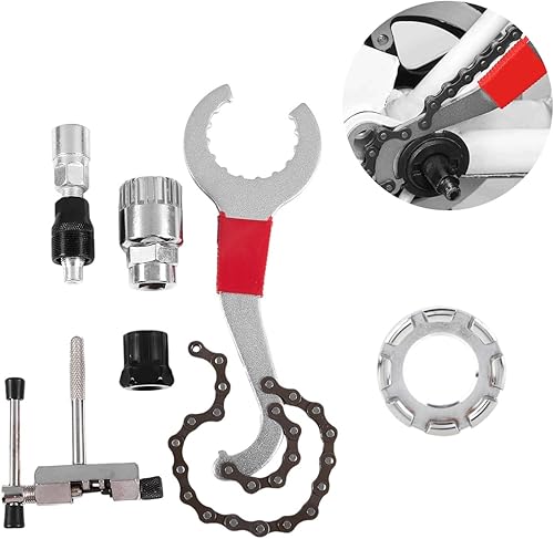 Kit Di Attrezzi Per La Riparazione Di Bici,Kit Di Attrezzi Per Biciclette,6Pcs Kit Attrezzi Bici Per La Riparazione,Set Di Attrezzi Per Bicicletta,Estrattore Pedivella Bici,Smagliacatena Bici Attrezzo - Ysert
