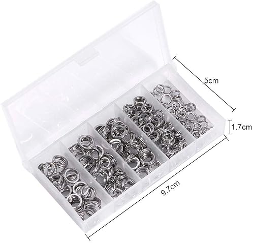 Pesca Anelli, Kit Anelli Da Pesca Inox, 200 Pezzi Anelli Da Pesca, Anelli Pesca Spinning, Anelli Spaccati Per Pesca, Kit Anelli Spaccati Inossidabile Connettori, Anelli Canna Da - Ysert