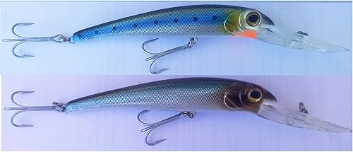 Minnow Artificiali Pesca Traina spinning mare Dentice Ricciola Lampuga Tonno Alletterato Spigola kit 2 pz. gr. 36 - Ysert