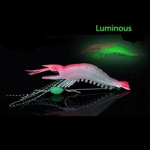 Origlam 5PCS Morbido Luminoso gamberetti Lure Set, Kit di 5 Colori gamberetti Esche gamberetti Esche da Pesca Esca per la Pesca con Ganci Perline Pesca affronta per Acqua - Ysert