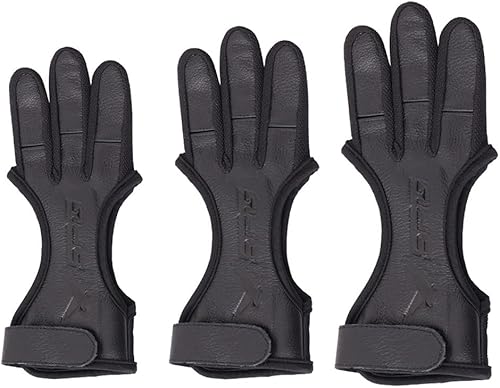 Guanti a tre dita in pelle Caccia Arco E Freccia Tiro con l'arco Finger Protect Tiro con l'arco Guanto Finger Tab Accessori - Ysert