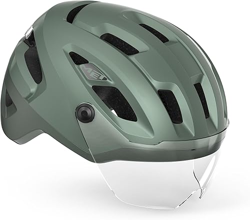 Casco E-Bike da Città MET Intercity MIPS - Sicuro, con Ampia Visiera Regolabile e Protettiva, Luce USB, Confortevole - Ysert
