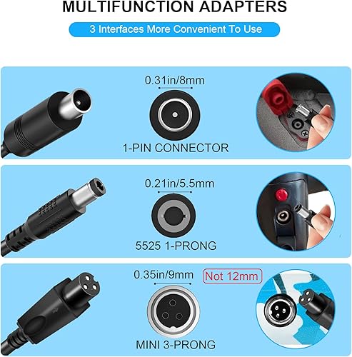 42V 2A Caricabatterie per Monopattini Elettrici per Ninebot ES1 ES2 ES4 ES3 E22E E25E E45E, Xiaomi M365, Pro, Pro 2, Mi 3, S1 S2, Caricabatterie 36V per Xiaomi e Ninebot Scooter - Ysert