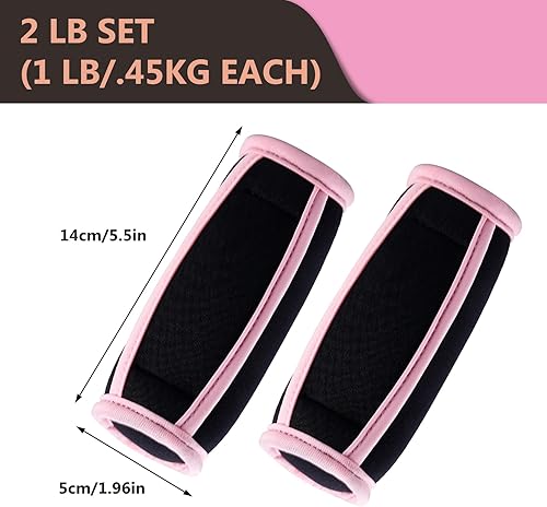 Set di manubri morbidi con cinturino da polso: TOATELU, set di manubri per aerobica, pilates, yoga, 1 libbre (set da 2/una coppia) - Ysert