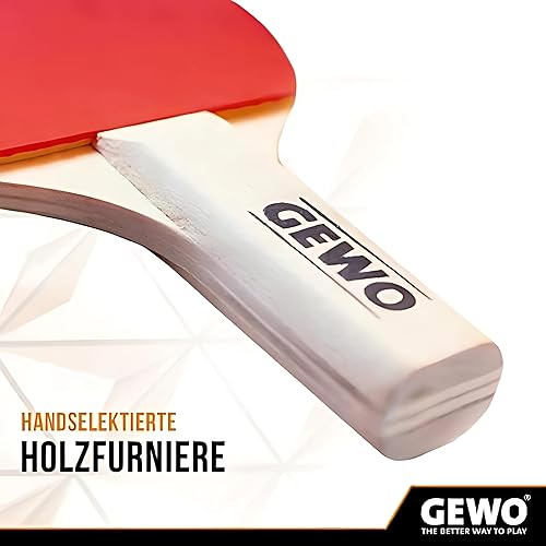 Mini racchetta – Piccola racchetta da ping pong con manico ridotto e lama per racchetta per divertimento – Racchetta completa leggera con rivestimento interno a nodi rossi e neri, 15,5 x 9,5 cm - Ysert