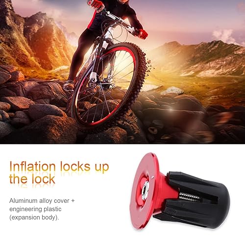 Tappi Terminali Manubrio 2 Pezzi, Tappi Terminali Manubrio Bici in Alluminio Manubri Bici Manopole Tappi Terminali Accessori Bici(Rosso) - Ysert