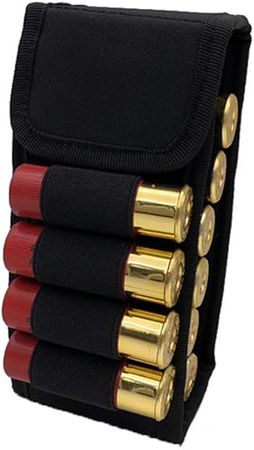 Tactical Molle 16-Hole Bullet Bags, 16 Rounds 12G Buttstock Shotgun Shell Holder Ammo Bag for Bullets Hunting - Ysert