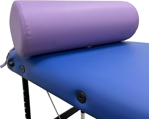 Cuscino a Rullo, 55 x 20 cm, Viola, Similpelle, Ergonomico, Imbottito in Schiuma, per Yoga, Fitness, Massaggio - Ysert