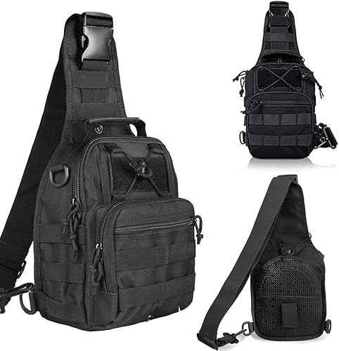 EDC Sling Bag, Multifunzione Crossbody Rucksack Casual Borsa da Scuola, Leggera Zaino da Spalla Tattico, Militare Rover Spalla Zaino a Tracolla per Uomo, Donna Unisex Lavoro - Ysert