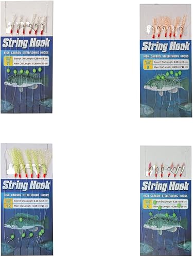 22 pacchi di esche sabiki Vivi Pray, per pesca in mare, esche con ardiglione - Ysert