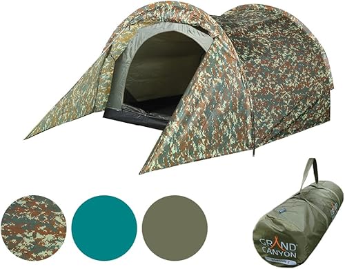 GRAND CANYON Robson 2, tenda a tunnel per 2 persone, impermeabile, molto spazio e spazio di archiviazione, buona ventilazione, tenda per trekking, campeggio, attività all'aperto - Ysert