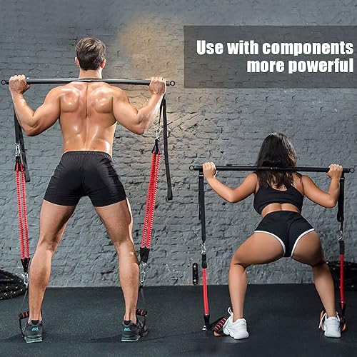 Barra per Pilates Barra di Elastici Fitness Barra di Resistenza Regolabile e Rimovibile Pilates Bar per Allenamenti Fitness Yoga Stretching Allenamento per Glutei Squat - Ysert