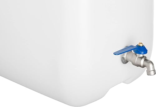 Tanica per acqua potabile da 20 litri, senza BPA, con rubinetto zincato, grigia, rettangolare - Ysert