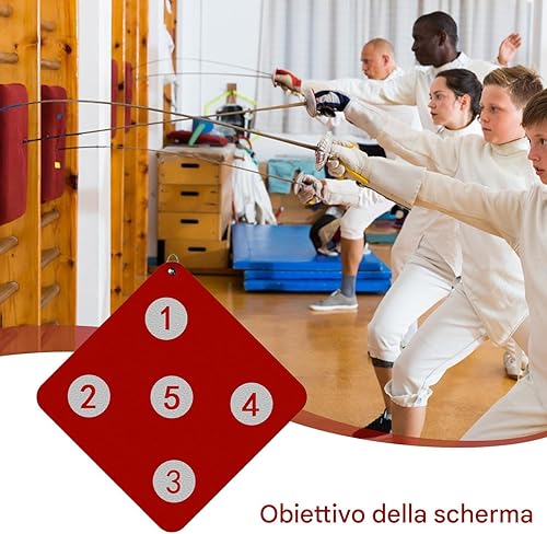 Fencing Target Practice, Wall-Mounted Fencing Target, 12.99x12.99in Skill Improvement Tool, Home Training Aid, Five Bulls-Eye Design, Ideal for Child and Adult Fencers - Ysert