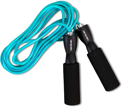 Cecotec Corda per Saltare - Corda di Salto Regolabile Small Fitness DrumFit Jump Rope, 295 cm di lunghezza, Realizzata in PVC, Impugnature ergonomiche antiscivolo, Sistema Smooth Bearing - Ysert