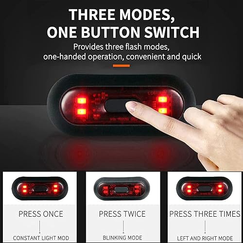 Luce del a LED, Luce di Freno per, di Avvertimento di Sicurezza Rosso Posteriore della Bicicletta Ricaricabile per la Guida di Notte - Ysert