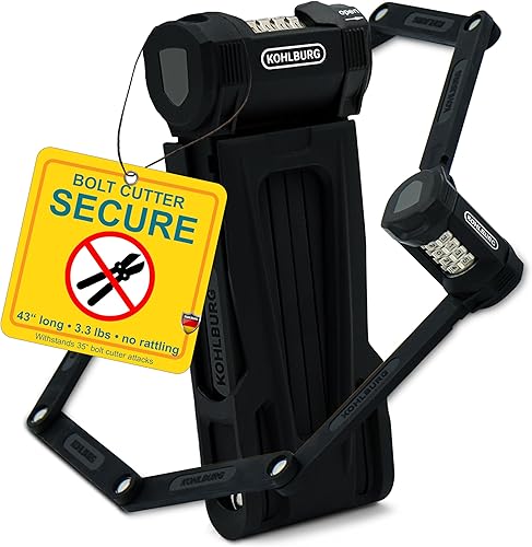 Lucchetto pieghevole da 110 cm con codice numerico e supporto – Lucchetto a combinazione per bicicletta – Lucchetto a combinazione per bicicletta – Lucchetto a combinazione ad alta sicurezza - Ysert