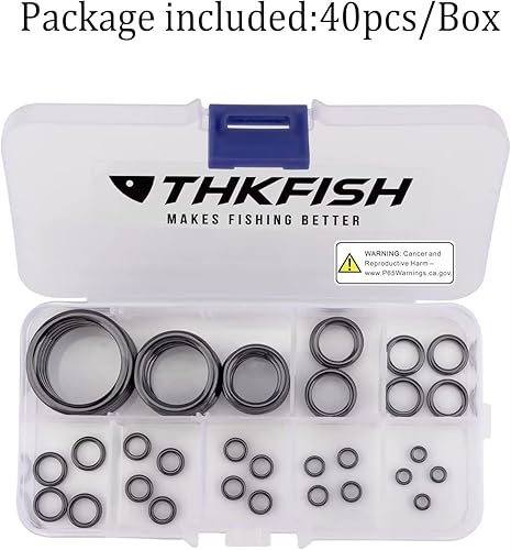 THKFISH Anelli Canna da Pesca Kit Riparazione Canna da Pesca Anello Guida Canna da Pesca Guide in Ceramica Anello 40 Pz - Ysert