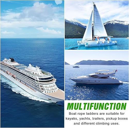 Scala per barche a 5 livelli, scala per barche, scaletta per barche, scaletta pieghevole per barche, scala da bagno rimovibile, per barche a vela, gommoni, kayak, canoa - Ysert