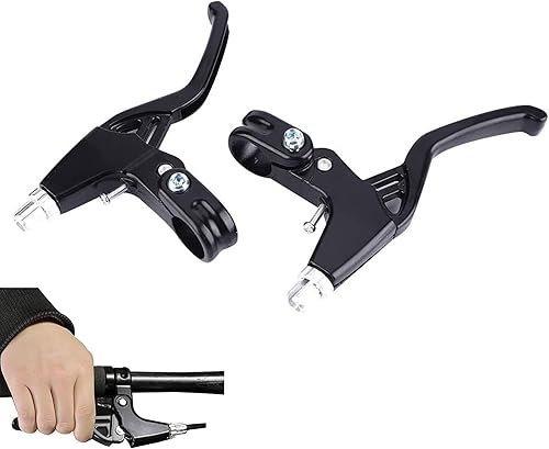 1 Paio di Maniglie del Freno per Bici, in Lega di Alluminio, Mountain Bike, Bicicletta da Strada, Leve del Freno, Diametro 2,2 cm(Argento) - Ysert