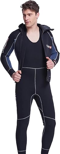 Mute complete da uomo Muta con cappuccio da 5 mm 2 pezzi con cerniera per pesca subacquea - Ysert