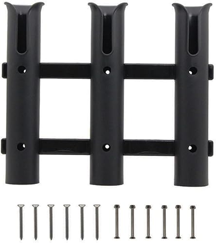 Supporto per canna da pesca, 3 supporti per canna da pesca, supporto da parete, portatile, per barche, garage, refrigeratori, rimorchi, (nero) - Ysert