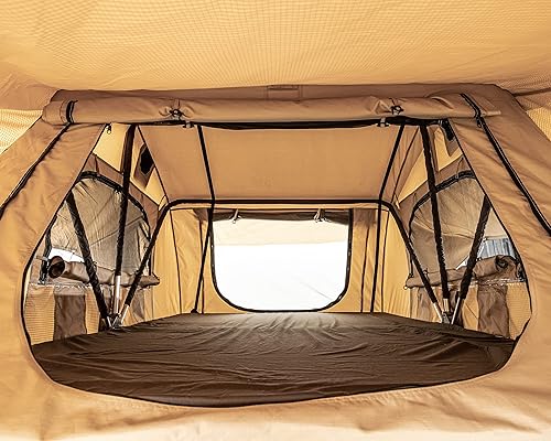 Tenda da campeggio con vestibolo per 2 persone + materasso - comoda e mobile, ideale per escursioni complete di scale telescopica, tasche per accessori e zanzariere | Impermeabile - Ysert