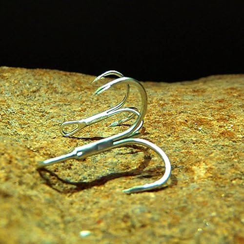 Ganci da Pesca ad alto Tenore di Carbonio in Acciaio Dimensioni 2#4#6#8e10# 50 PezziAmi da Pesca Triplo Ami da Pesca Ardiglione Ami da Pesca in Acciaio al Carbonio Spinato per la Pesca in Mare Misto - Ysert