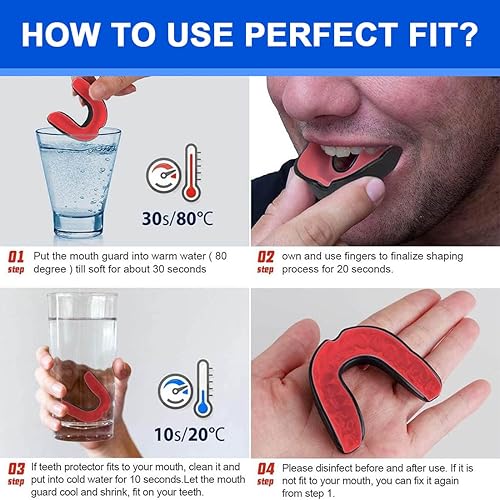 4 Pezzi Vestibilità Slim Paradenti Sportivo, Paradenti Kick Boxing, Paradenti Boxe,Premium Paradenti, per Rugby, Boxe, Arti Marziali, Hockey, Arti Marziali Miste, Taekwondo - Ysert