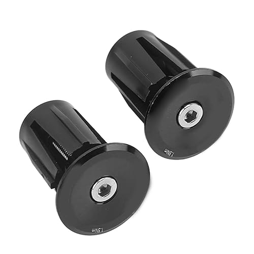Tappi per estremità Barra da 2 Pezzi, Tappi per Manubrio Bici in Alluminio per Manubri Diametro 15-24 Mm Accessori Ciclismo Mountain Bike(Nero) - Ysert