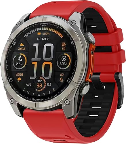 Silicone Braccialetto per Garmin Fenix 8 47mm/Fenix E 47mm Strap. Wristband Bands Sgancio Rapido Cinturino Wristband Armband Sportivo per Garmin Fenix E 47mm/Fenix 8 47mm - Ysert