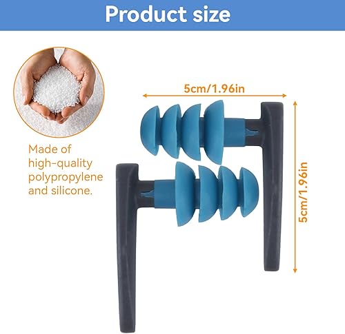 Tappi per le orecchie da nuoto, 2 paia impermeabili, ultra comodi, in silicone, riutilizzabili, con contenitore per il nuoto, la doccia, il bagno, il surf - Ysert