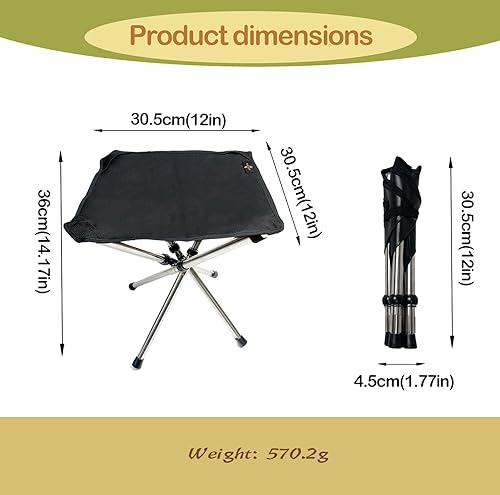 Altezza 36cm sgabello da campeggio pieghevole e portatile Per Giardino, Spiaggia, Picnic, Pesca, Campeggio, Escursioni, Code E Viaggi. - Ysert