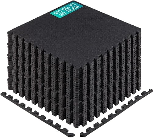 Yes4All 60x60 cm fino a 11,1 m² Set 6/12/30 Piastrelle per pavimenti in schiuma EVA, tappetino in schiuma, tappetino per palestra, tappetino ad incastro per garage, piscina all'aperto - Ysert
