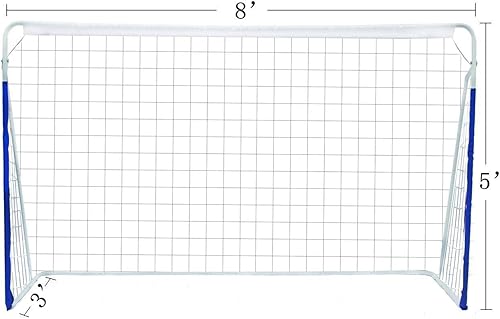 Porta da calcio portatile da 2,4 m, in acciaio, per attività all'aperto, giardino, allenamento, con rete da calcio antimuffa e borsa per il trasporto - Ysert