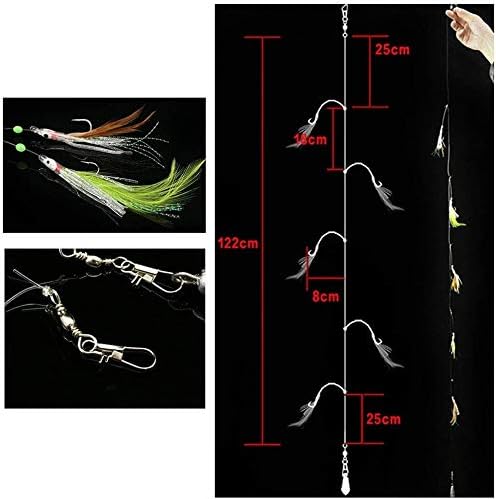 22 pacchi di esche sabiki Vivi Pray, per pesca in mare, esche con ardiglione - Ysert