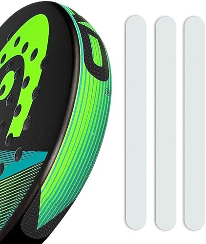 Protezione per racchetta da paddle trasparente e ruvida, in silicone resistente, nastro di protezione ad alto impatto, 35 x 370 mm, leggero e facile da installare per la massima durata (3 pezzi) - Ysert