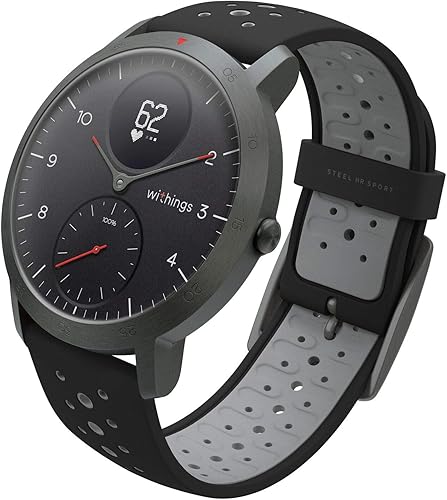 Withings Steel HR Sport - Smartwatch ibrido multisport con GPS connesso, frequenza cardiaca, livello di fitness tramite il VO2 massimo, tracciamento delle attività e del sonno e notifiche - Ysert