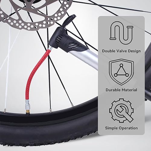 Tubo di Prolunga per Pompa da Bici, 2 Pezzi 16,6 Cm/6,5 Pollici Tubo di Prolunga per Pompa da Bici Tubo di Gonfiaggio a Doppia Valvola in Nylon Rame per Pompa da Bici - Ysert