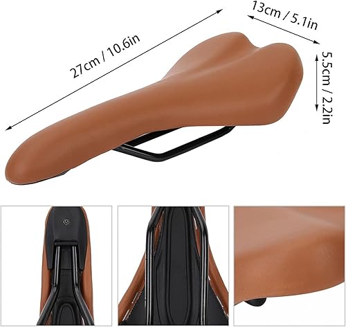Sella per bici in pelle PU traspirante, per biciclette a scatto fisso(brown) - Ysert
