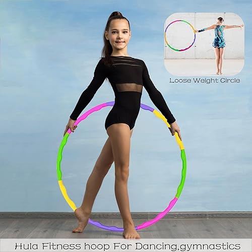 Hula Hoop - 2 pneumatici per bambini, in plastica, rimovibili, per bambini, hula hoop, hula hoop, ricaricabili, per fitness, sport, test - Ysert
