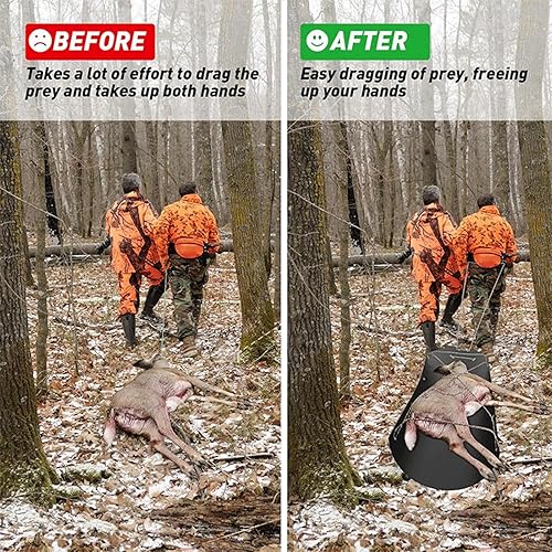 Slitta da Neve | Slitta Pesante per Trainare Cervi e Legna da Ardere | Slitta da Pesca sul Ghiaccio e Caccia | Ideale per Tirare Neve | Attrezzature da Caccia e - Ysert