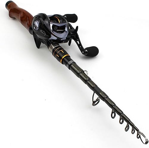 SADPRKR Canna da pesca telescopica professionale da 1,8 m a 2,7 m + mulinello a goccia, canna da pesca con combinazione di mulinello, esca da viaggio telescopica per trote e mulinello combinazione - Ysert