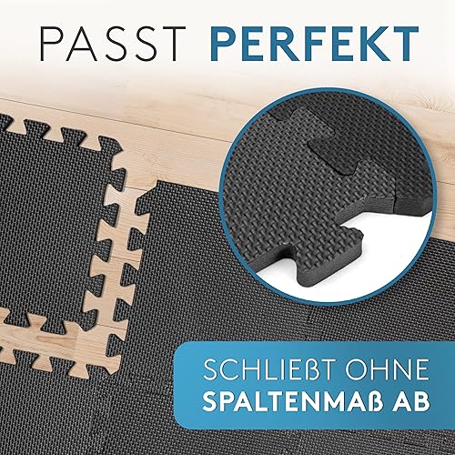 Tappetino protettivo per pavimento [31 x 31 cm] - 18 tappetini extra spessi [20% di protezione in più] - Tappetino protettivo antiscivolo per palestra, fitness, pavimento sportivo, tappetino - Ysert