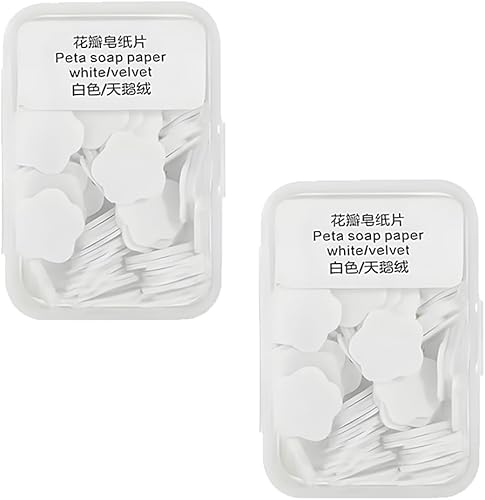 100 scatole di sapone usa e getta, portatili, mini fogli profumati, con scatola portaoggetti, mini sapone profumato per lavare le mani, bagno, per viaggi, campeggio, escursionismo, articoli - Ysert