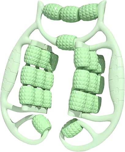 Rullo muscolare a mano per le gambe rulli per gambe rulli per gamba di cellulite 24 ruote strumenti di massaggio per il collo golfista, Bianco - Ysert