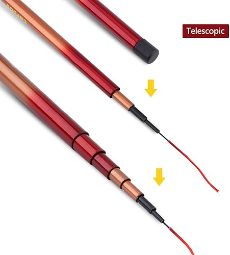 Spinning Fishing Rod, FRP Hand Glass Steel Pole Portable Telescopic Rod Freshwater Casting Hard Fishing Gear - Ysert