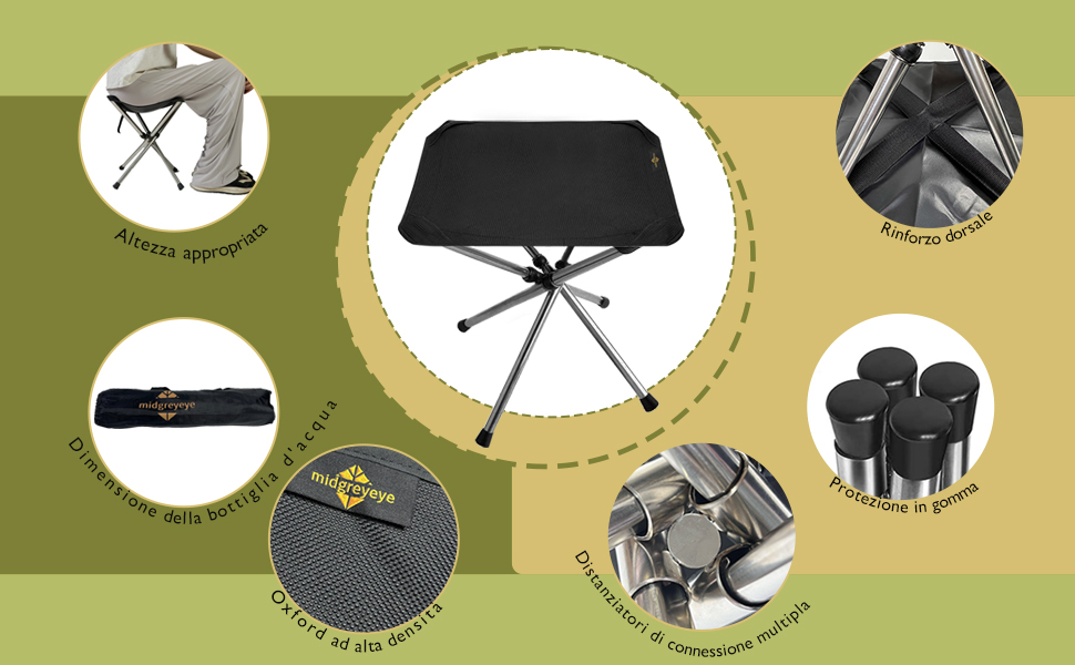 Sgabello Pieghevole Portatile