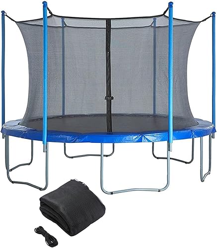 Rete di Ricambio per Trampolino, Rete di Sicurezza per Trampolino con Cinghie Regolabili E Cerniere, Rete di Sicurezza da 6/8/10/12/14/15 Piedi per Trampolini Rotondi a 6 Pali(8ft) - Ysert