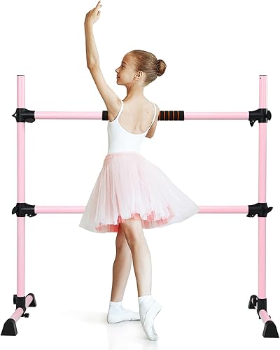 Barra Ginnastica Artistica in Metallo per Bambini, Sbarra da Danza Classica Regolabile in Altezza, con Cuscinetti Antiscivolo e Manopole, con Portata di 50 kg, 124,5 x 71 x 120 cm - Ysert